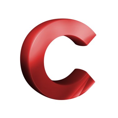 güzel kırmızı 3d yazı. C harfi.