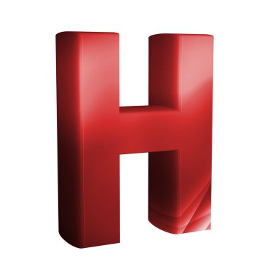 güzel kırmızı 3d yazı. H harfi.