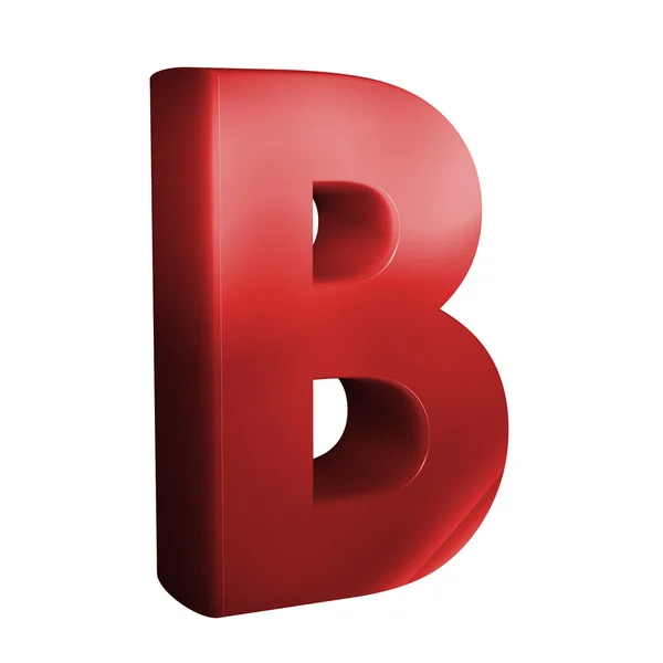 Schöne rote 3D-Schrift. Buchstabe b. — Stockfoto