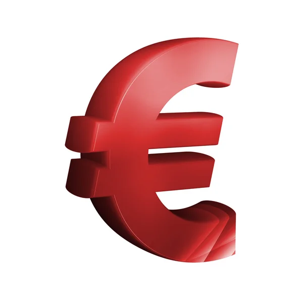 Piękny czerwony czcionki 3d. Znak euro. — Zdjęcie stockowe