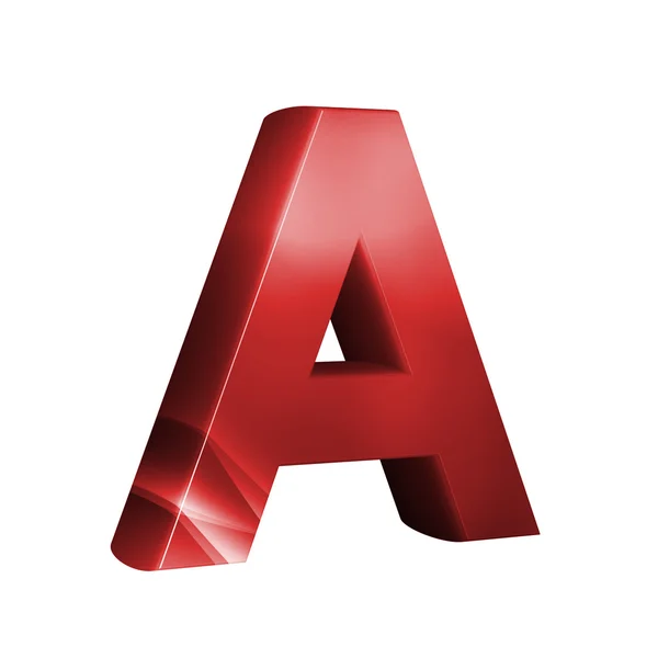 Beautiful red 3d font. Letter A. — Stock Photo, Image