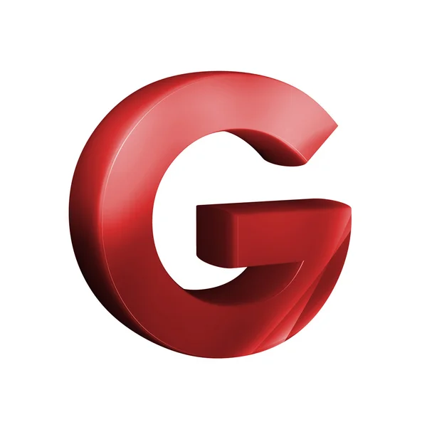 Beautiful red 3d font. Letter G. — Stock Photo, Image