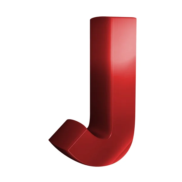 Krásné červené 3d písmo. Písmeno J. — Stock fotografie