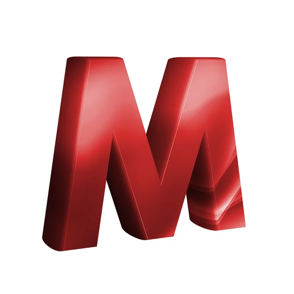 美丽的红色 3d 字体。字母 M. — 图库照片