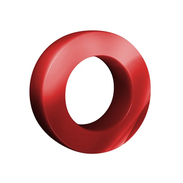 Beautiful red 3d font. Letter O — Stock Photo, Image