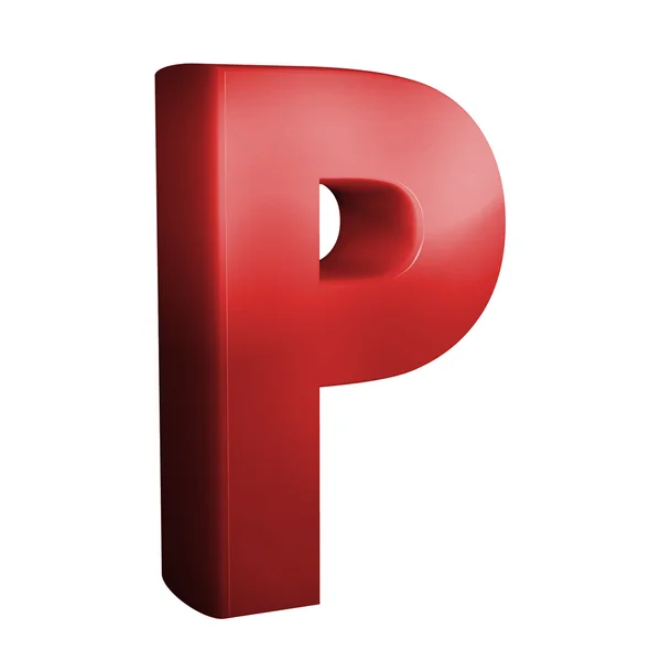 Beautiful red 3d font. Letter P — Stock Photo, Image