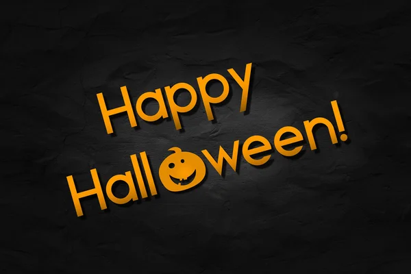 Happy Halloween illustration on black background — Stock Photo, Image