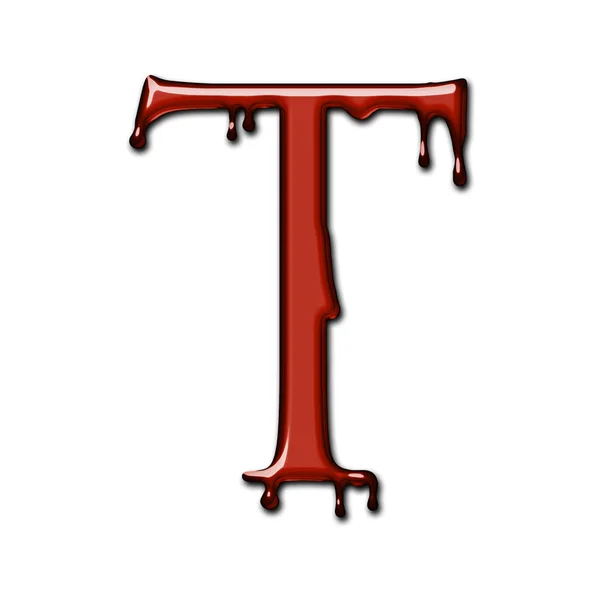 A dripping blood font alphabet isolated on white. Letter S