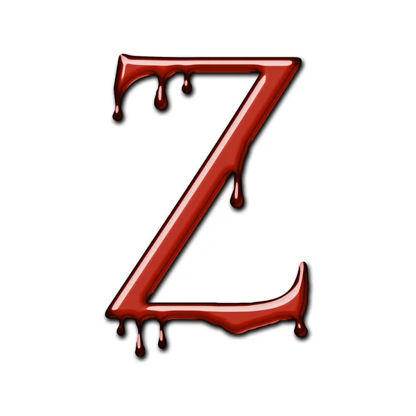 A dripping blood font alphabet isolated on white. Letter Z. — Stock Photo, Image