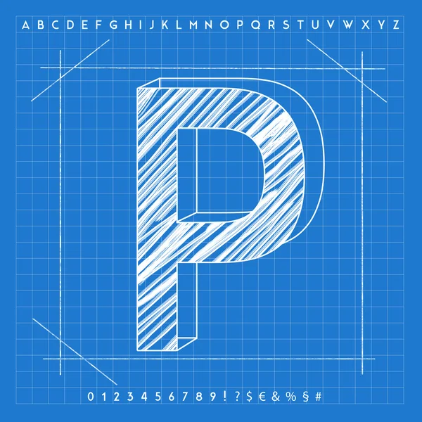 3D σχεδιάγραμμα γραμματοσειρά — Φωτογραφία Αρχείου