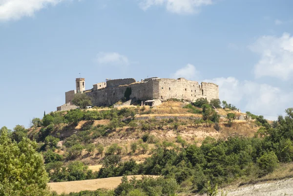 Montfalco Murallat, a Catalunya (Spanyolország), a történelmi falu az — Stock Fotó