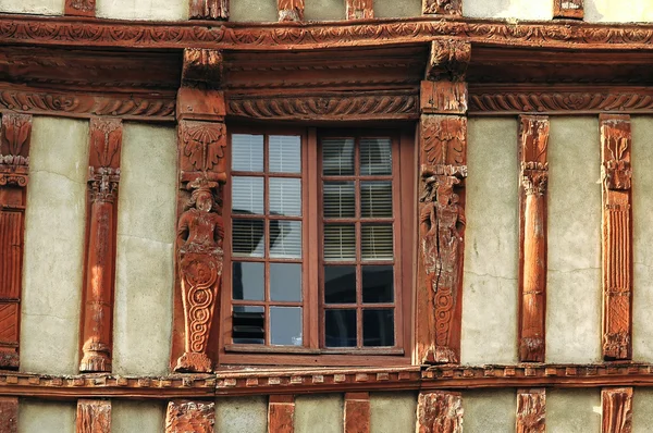 Lannion (Bretaña): casa de entramado de madera — Foto de Stock