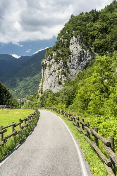 Bicycle path in Valsassina — Stock Photo, Image