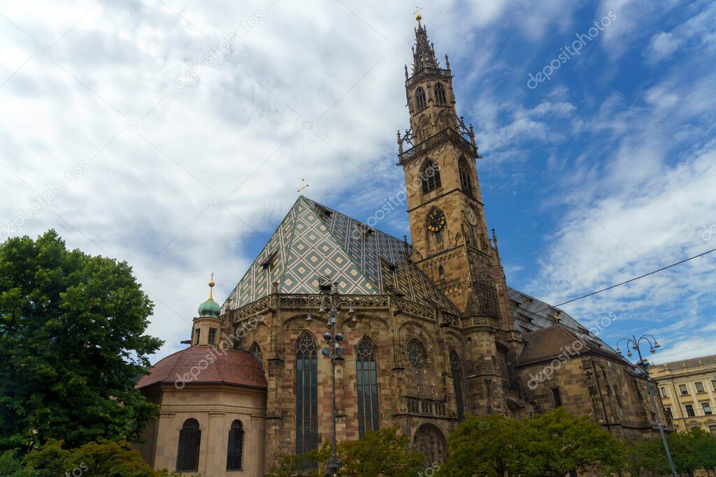 Bolzano, or Bozen, Trentino Alto Adige, Italy: exterior of the historic cathedral