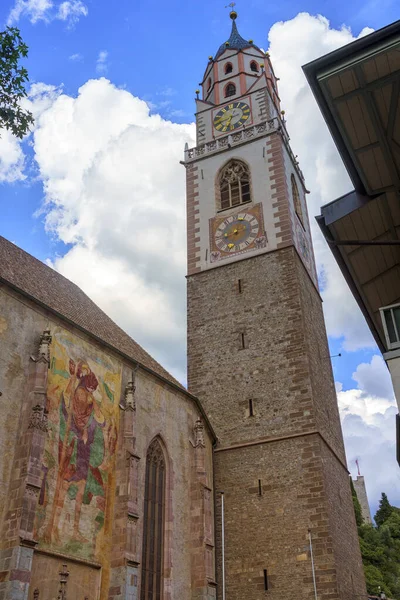 Historiska Staden Merano Bolzano Trentino Alto Adige Italien Katedralens Yttre — Stockfoto