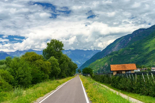 Krajina Podél Cyklostezky Řeky Adige Bolzanu Merana Trentino Alto Adige — Stock fotografie