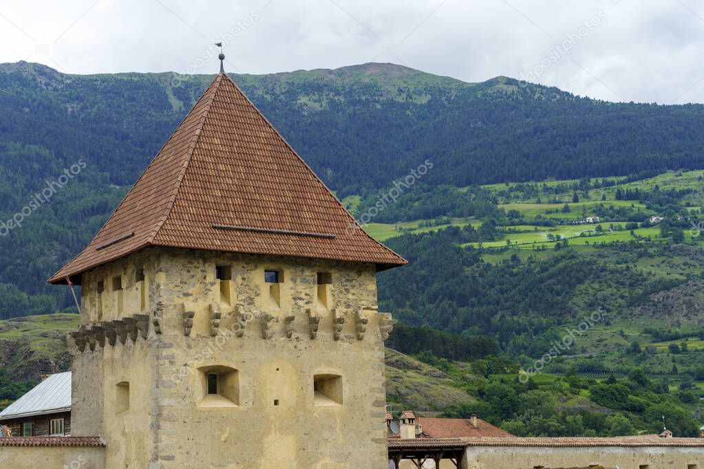 Glorenza, or Glurns, Bolzano, Trentino Alto Adige, Italy: historic city in the Venosta valley. Walls