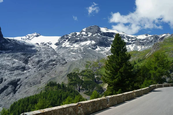 Krajobraz Górski Wzdłuż Drogi Przełęczy Stelvio Prowincja Bolzano Trentino Alto — Zdjęcie stockowe