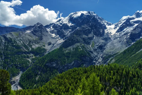 Krajobraz Górski Wzdłuż Drogi Przełęczy Stelvio Prowincja Bolzano Trentino Alto — Zdjęcie stockowe