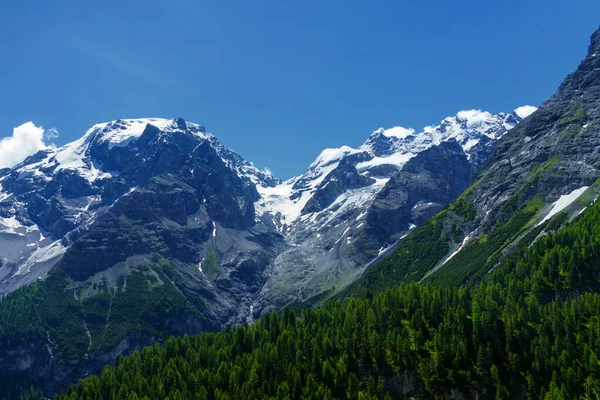 Krajobraz Górski Wzdłuż Drogi Przełęczy Stelvio Prowincja Bolzano Trentino Alto — Zdjęcie stockowe