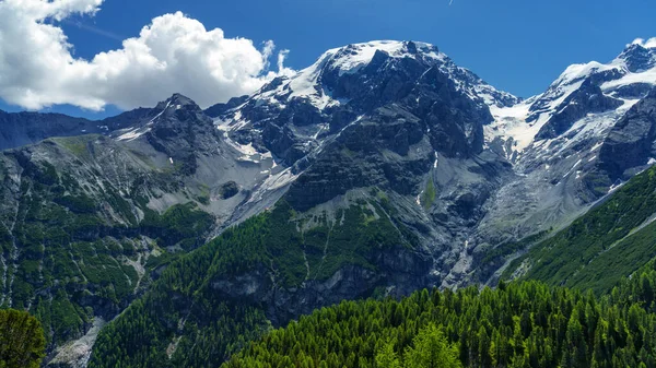 ステルヴィオ峠 ボルツァーノ州 トレンティーノ アルト アディジェ イタリアへの道に沿って山の風景 — ストック写真