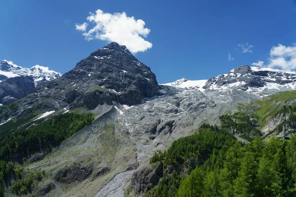 Krajobraz Górski Wzdłuż Drogi Przełęczy Stelvio Prowincja Bolzano Trentino Alto — Zdjęcie stockowe