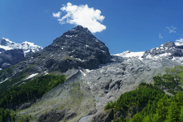 Krajobraz Górski Wzdłuż Drogi Przełęczy Stelvio Prowincja Bolzano Trentino Alto — Zdjęcie stockowe