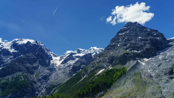 Horská Krajina Podél Silnice Stelvio Průsmyku Bolzano Provincie Trentino Alto — Stock fotografie