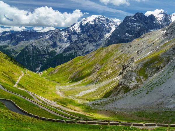 Berglandschap Langs Weg Naar Stelvio Pas Provincie Bolzano Trentino Alto — Stockfoto