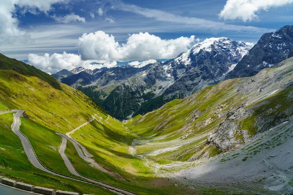 Berglandschap Langs Weg Naar Stelvio Pas Provincie Bolzano Trentino Alto — Stockfoto