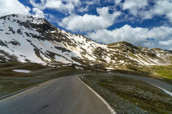 Krajobraz Górski Wzdłuż Drogi Przełęczy Stelvio Prowincja Sondrio Lombardia Włochy — Zdjęcie stockowe