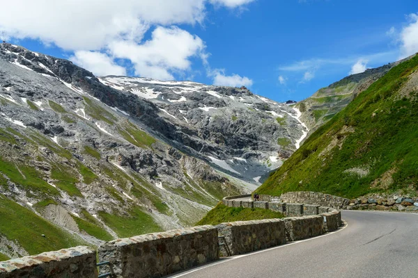 Paisagem Montanha Longo Estrada Para Stelvio Pass Província Bolzano Trentino — Fotografia de Stock