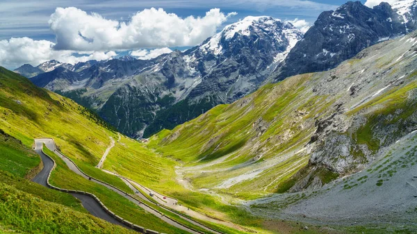 Paesaggio Montano Lungo Strada Passo Dello Stelvio Provincia Bolzano Trentino — Foto Stock