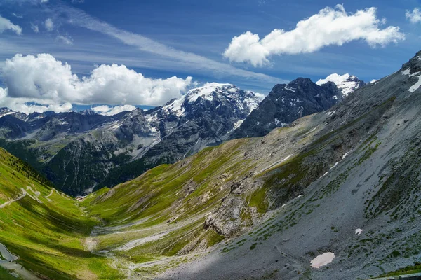 Mountain Landscape Road Stelvio Pass Bolzano Province Trentino Alto Adige — Stock Photo, Image