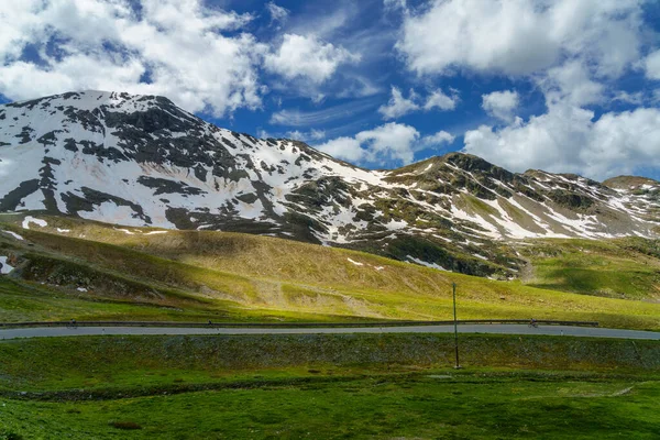 Mountain Landscape Road Stelvio Pass Sondrio Province Lombardy Italy Summer — Stock Photo, Image