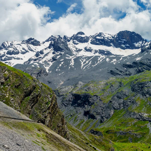 Krajobraz Górski Wzdłuż Drogi Przełęczy Stelvio Prowincja Sondrio Lombardia Włochy — Zdjęcie stockowe