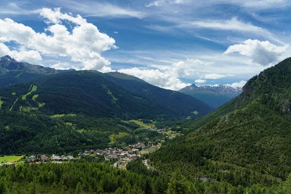 Paisagem Montanhosa Longo Estrada Para Stelvio Pass Província Sondrio Lombardia — Fotografia de Stock