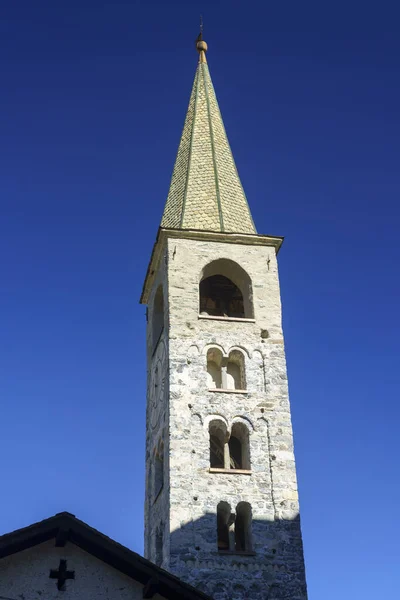 Bormio Provinz Sondrio Lombardei Italien Fassade Eines Alten Typischen Glockenturms — Stockfoto