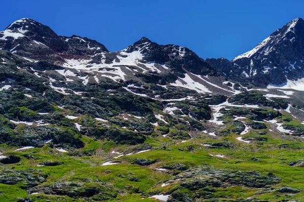Passo Gavia Prowincja Sondrio Lombardia Włochy Letni Krajobraz Wzdłuż Przełęczy — Zdjęcie stockowe