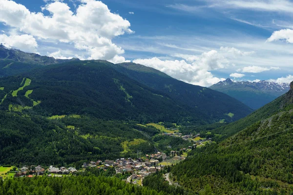 Paisagem Montanhosa Longo Estrada Para Stelvio Pass Província Sondrio Lombardia — Fotografia de Stock