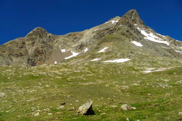 Passo Gavia Provincia Sondrio Lombardía Italia Paisaje Largo Del Paso —  Fotos de Stock