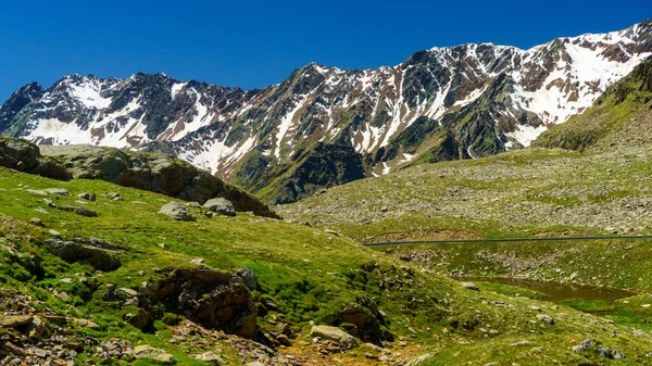 Passo Gavia Provincie Brescia Lombardie Itálie Krajina Podél Horského Průsmyku — Stock fotografie