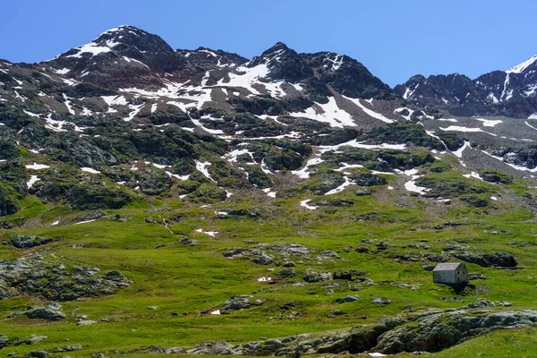 Passo Gavia Provincia Sondrio Lombardía Italia Paisaje Largo Del Paso —  Fotos de Stock