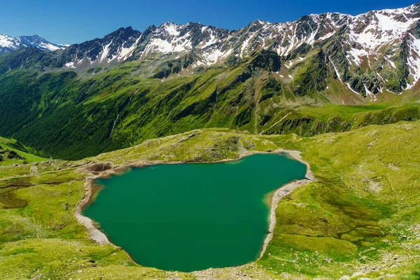 Passo Gavia Bresciaprovinsen Lombardiet Italien Landskap Längs Bergspasset Sommaren Sjön — Stockfoto
