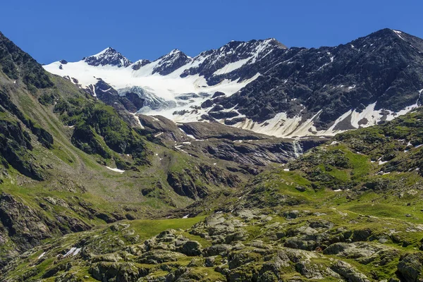 Passo Gavia Prowincja Sondrio Lombardia Włochy Letni Krajobraz Wzdłuż Przełęczy — Zdjęcie stockowe