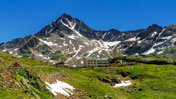 Passo Gavia Prowincja Brescia Lombardia Włochy Letni Krajobraz Wzdłuż Przełęczy — Zdjęcie stockowe