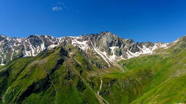 Passo Gavia Prowincja Brescia Lombardia Włochy Letni Krajobraz Wzdłuż Przełęczy — Zdjęcie stockowe