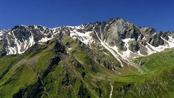 Passo Gavia Prowincja Brescia Lombardia Włochy Letni Krajobraz Wzdłuż Przełęczy — Zdjęcie stockowe