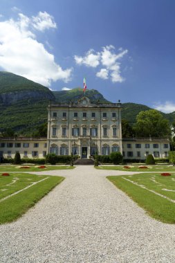 Tremezzo, Como ili, Lombardy, İtalya: Como Gölü üzerindeki tarihi ev Villa Sola Cabiati 'nin dışı