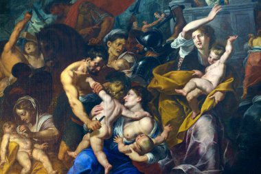 Sant Eustorgio, Roma tarzında Paleohristiyan kilisesi Milan, Lombardy, İtalya. İç mekanda resim yapmak.